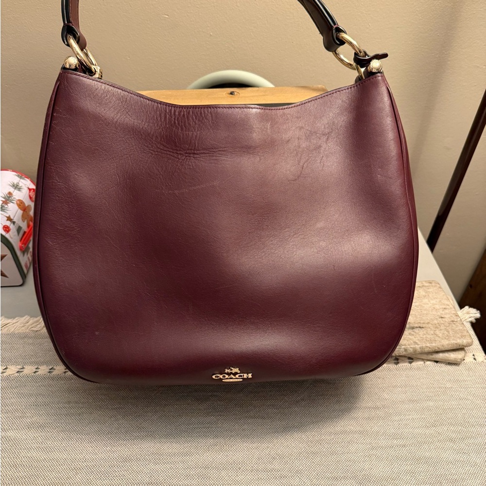 Coach Burgundy Leather Shoulder Bag